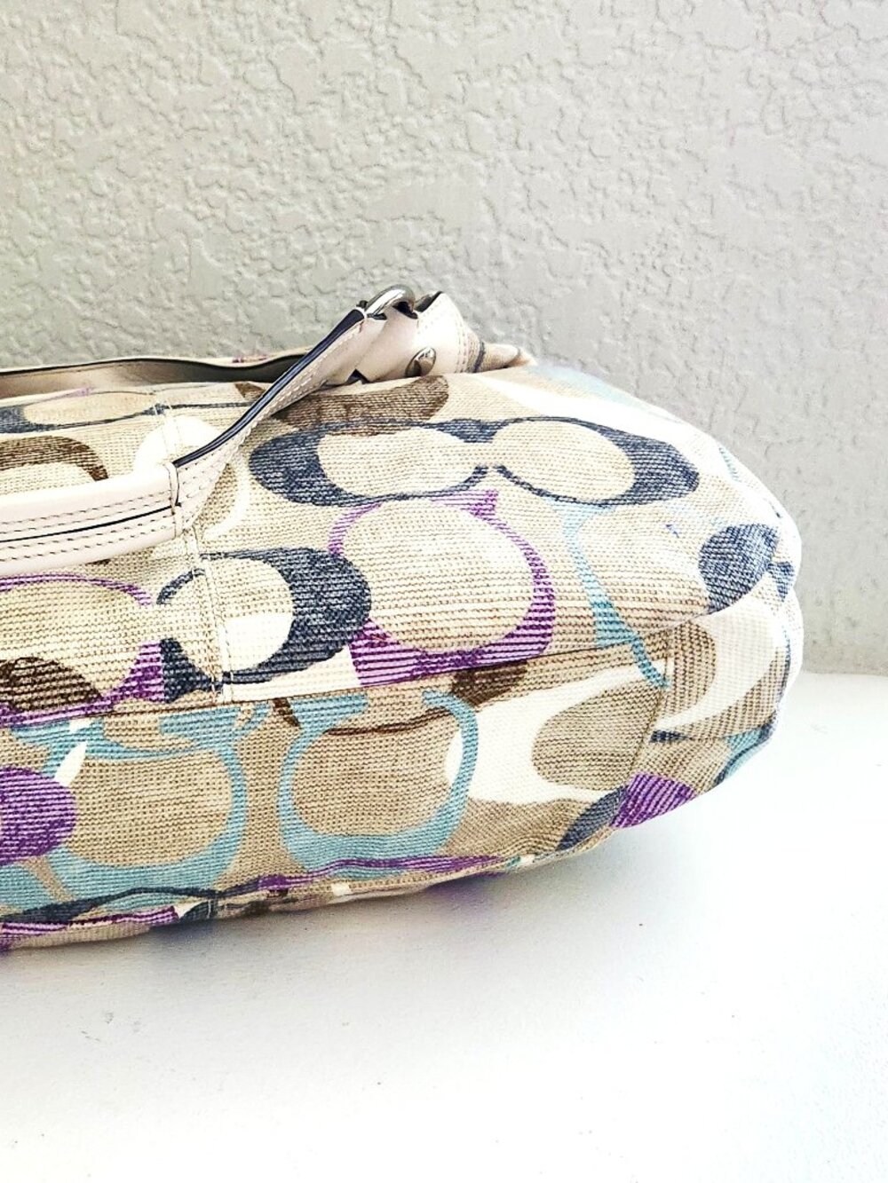 Euc Coach Soho Linen Signature Shoulder Bag Purse - Picture 8 of 12